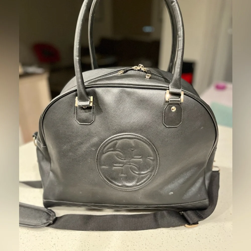 Guess duffle bag leather travel suitcase black logo versatile dome KORRY epi - Picture 14 of 14